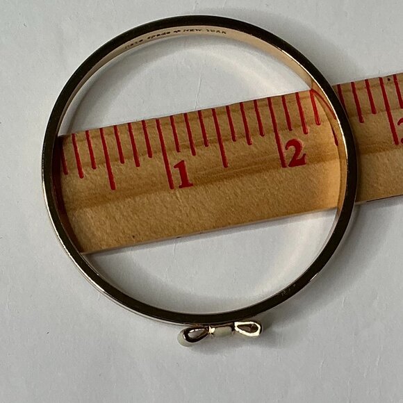 Kate Spade New York TAKE A BOW Gold & Cream/Idiom Gold-Tone Bangle Brace… - Picture 10 of 10